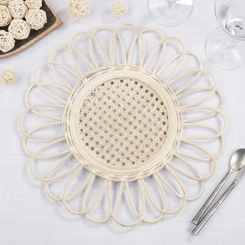 Sets de table en rotin tressé rond, protection table spirale