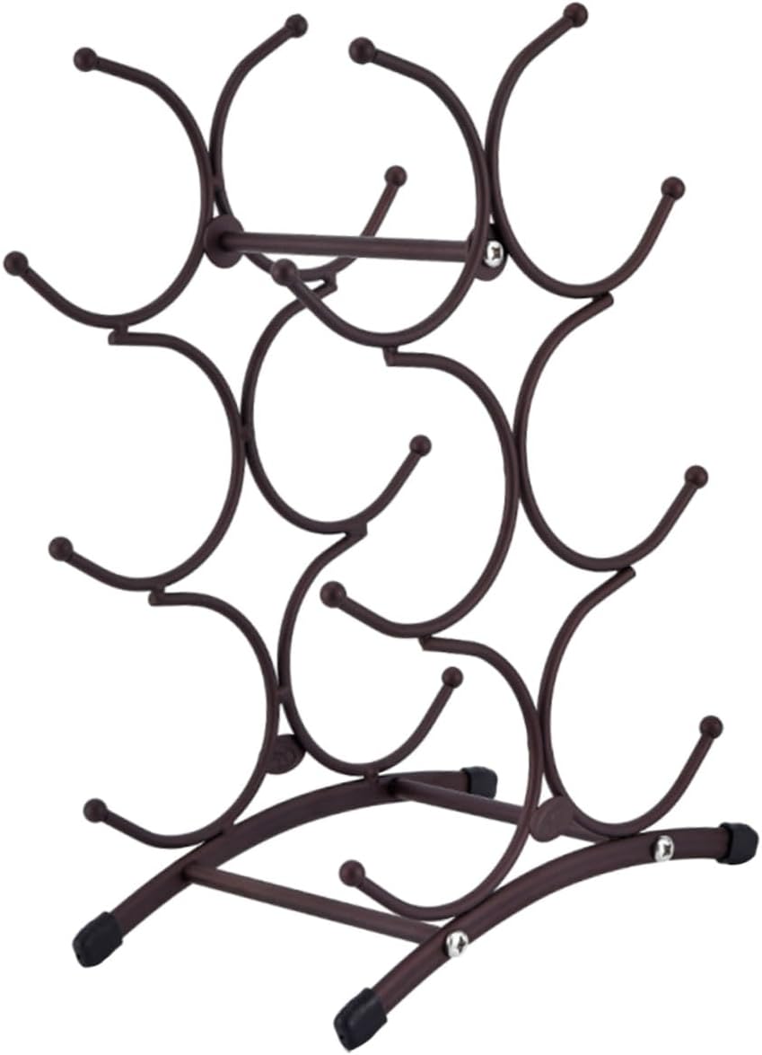 Ciieeo Iron Wine Rack 6-Bottle Detachable Metal Wine Bottle Holder Countertop Storage Rack for Home Dining Room Vintage Copper Finish