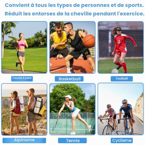 VQBKHO Chevillère de Compression Orthopédique Antitorsion, Soutien Y Bilatéral Réglable Attelle respirante et réglable pour Stabilité Articulaire Paire Unisexe pour Sport Course Football Basket – vue 7