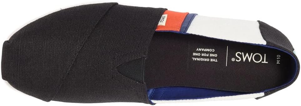 TOMS Men's Alpargata 3.0 Slip-On Shoe 12 Black/White Canvas Color Block
