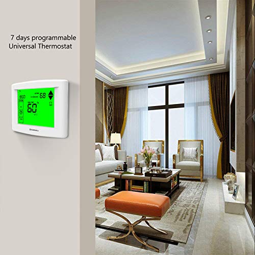 7 Days Programmable Touch Screen Thermostat For Home, With Large Digital Display, Easy To Read, Dual Powered,3 Heat 2 Cool,Saswell Sas6000Utk-7. #TOP7