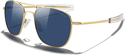 MERRY'S Gafas de sol polarizadas militares clásicas cuadradas aviador para hombres o mujeres S8636