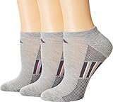 adidas Women's Superlite Stripe 3-Pack NO Show, Heather Light Grey/Onix Grey/Bliss Orchid, Medium