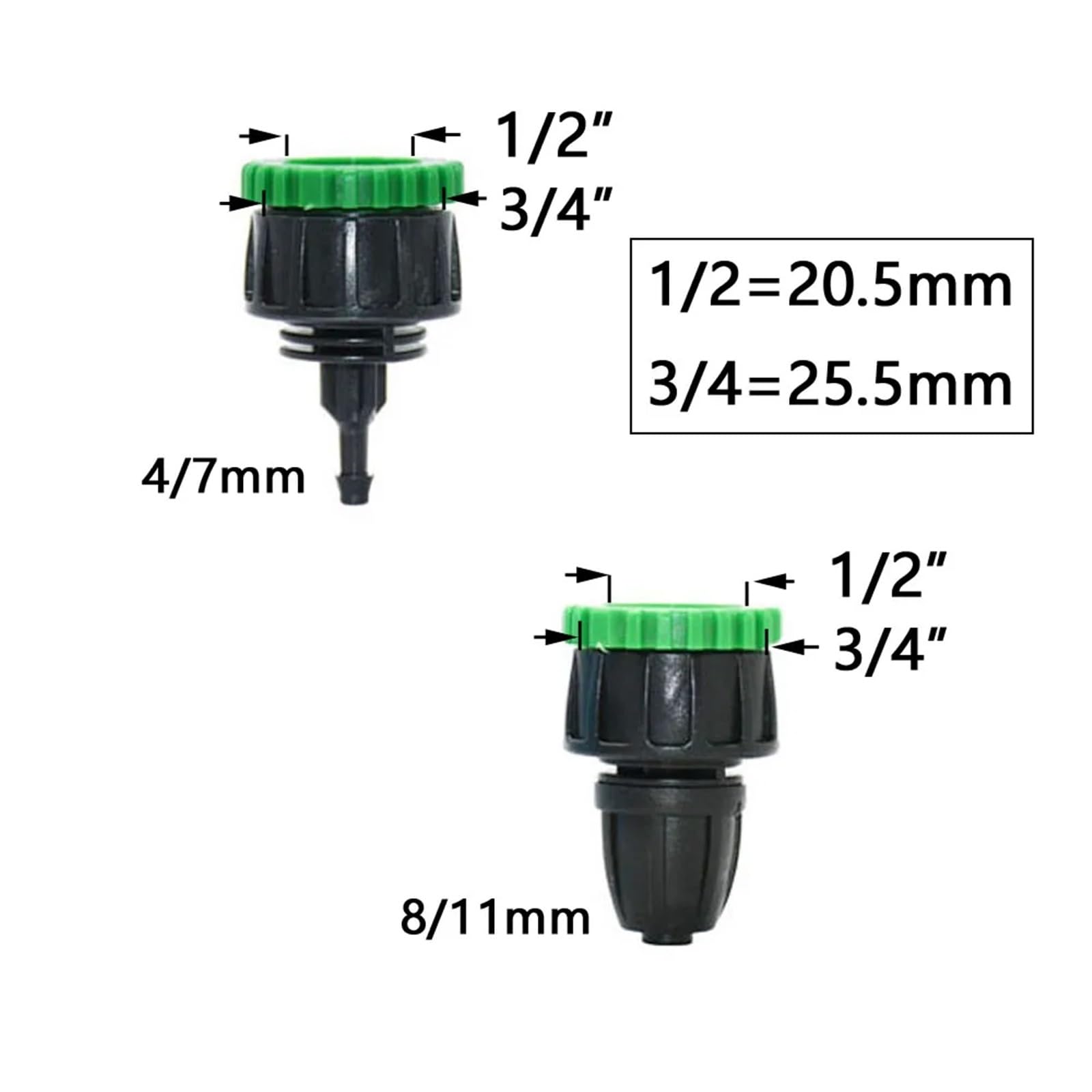 Schlauch 2m-50m 4/7mm 8/11 9/12mm Gartenbewässerung PVC-Rohr Mikrobewässerungsschlauch Sprinkler mit 1/2'' 3/4'' Gewindeanschluss(8I11 x 15m)