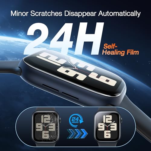 Image of EGV 4 Pack for Apple Watch Screen Protector 40mm [Auto Install Box] [0 Bubbles] HD Ultra-thin Flexible Film for Apple Watch SE Screen Protector 40mm Series 6 /5 /4, Anti-Scratch, Full Coverage