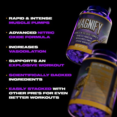 Huge Supplements, Magnify Nitric Oxide Supplement, Advanced N.o. Booster, Scientifically Based Ingredients For Intense Muscle Pumps, Increase Vasodilation & Explosive Workouts (180 Capsules) #TOP3
