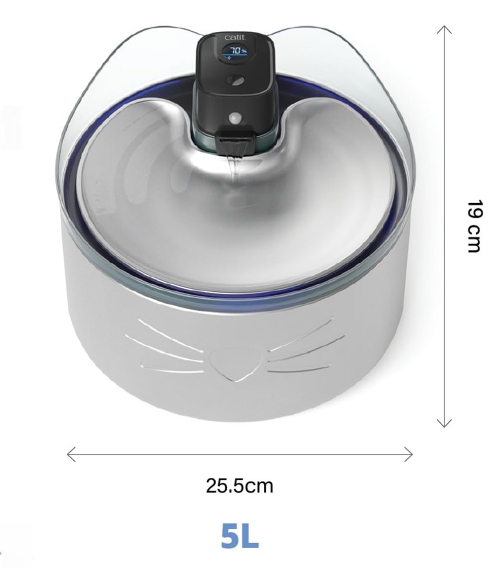 Fuente Sin Cables Catit PIXI de Acero Inoxidable UVC, 5 l