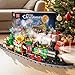 Mould King 12012 Christmas Train Building Block Kits, Electric LED Light,Train Track Vehicle Model Building Sets with Motors,Collectible Christmas Vacation for Kids Age 8+/Adults-1,296 Pieces