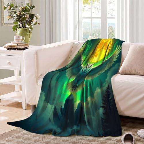 Plaid microfibre douillet couverture chaude haute densité imprimée 3D Hiouf