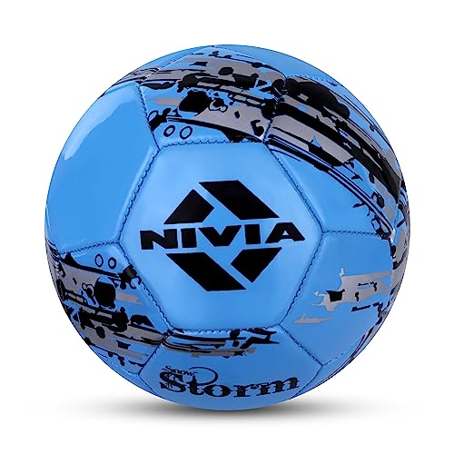 Nivia – – Step Out Play Nivia Snow Storm Machine Stitched Football (Blue)