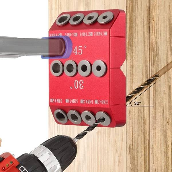 Aboiledy 30/45/90° Angle Drill Hole Guide, Multi Angle Drill Guide, Hole Drilling Jig Drilling Template, Drilling Guide Block for Angled and Straight Hole