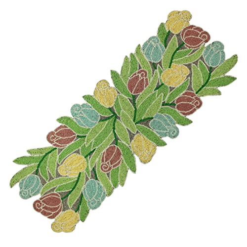 COTTON CRAFT Happy Hunting Handmade Beaded Table Runner...