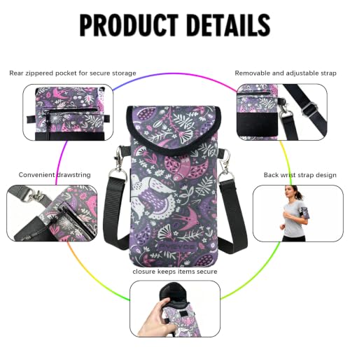 Image of Neoprene Phone Sleeve Pouch Case Bag for Men Women w /Crossbody Strap /Neck Lanyard for iPhone 17 /16 /15 /14 Pro Max, Samsung S25,Pixel 10