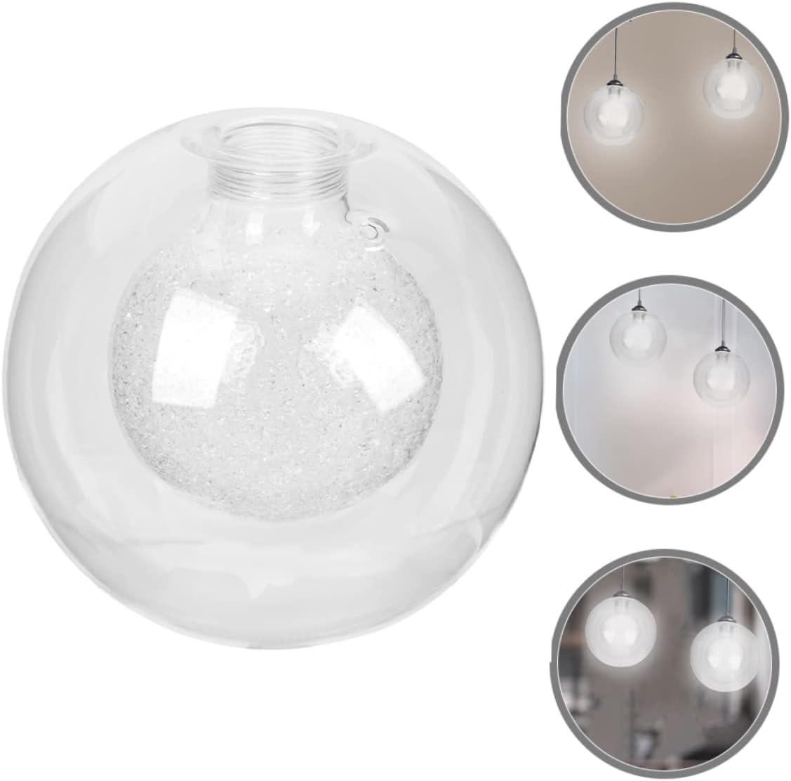 Angoily 4pcs Modern Double Glass Lamp Shade Base Pendant Light Fixture for Home Decor Living Room Cafe and Restaurant Elegant and Lightweight Design