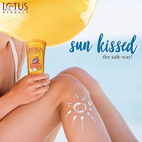Image of Lotus Herbals Whiteglow Skin Whitening & Brightening Gel Cream, SPF-25, 40g & Safe Sun Block Cream SPF 30, 100g
