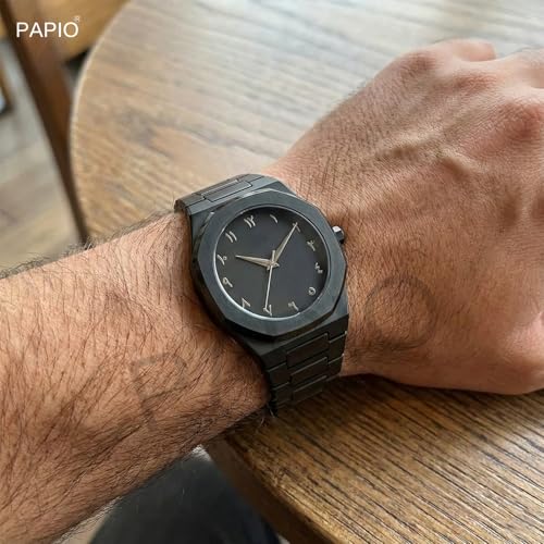 Image of PAPIO Modern Minimalist Polycarbon Analog Unisex Watch, Lightweight Touch Strap