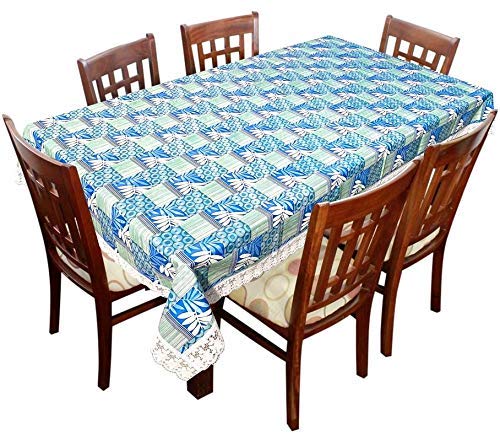 SUPERMACY PVC Printed Dining Table Cover Turquoise Color with White Lace – 4 to 6 Seater Table, 54″ X 78″ Rectangular (PVC Exact Size) SUPERMACY PVC Printed Dining Table Cover Turquoise Color with White Lace – 4 to 6 Seater Table, 54″ X 78″ Rectangular (PVC Exact Size)