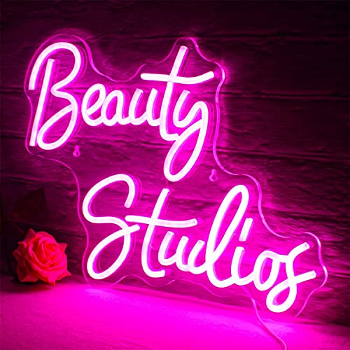 Luces de letrero de neón para estudio de belleza y decoración de pared rosa 5