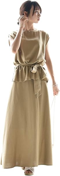 Amazon Co Jp アンドイット And It コットンリネンミックスワンピース風セットアップ レディース 綺麗め ベージュm 服 ファッション小物 Amazon Co Jp アンドイット And It コットンリネンミックスワンピース風セットアップ レディース 綺麗め ベージュm 服 ファッション小物