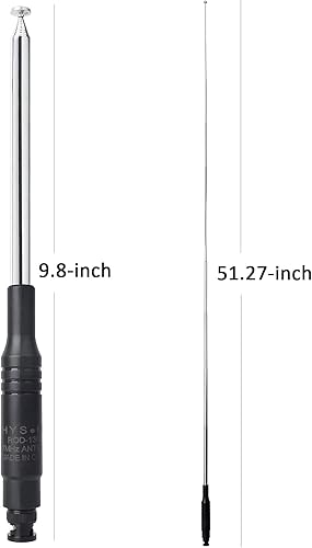 Miniatura 3 de HYS BNC Base telescópica/varilla de 27 Mhz Antena aficionada HT de 9.8 pulgadas a 51.97 pulgadas para radio CB portátil/portátil con conector BNC