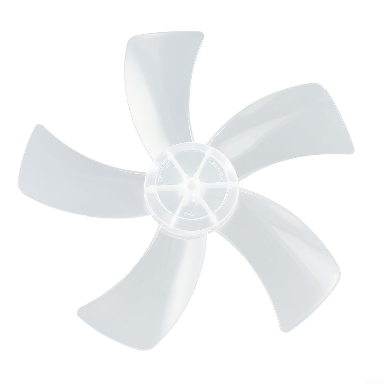 FOELANNE Plastic Fan Blade, Replacement 12Inch 5Leaf PP FanBlade Desk/Stand Fans with Nut Cover Black/White(White)