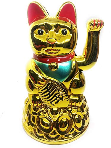 Soul Karma Feng Shui/Vastu Lucky Cat Waving Calling Hand Wealth,Prosperity,Good Fortune,Home,Office, Décor,Gifting (Small)