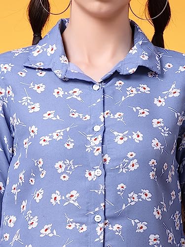 Image of OOMPH! Women's Cotton Regular Fit Floral Button Down Shirt