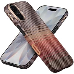 【0.9mm Ultra-thin】PITAKA iPhone 17 Case Ultra-thin 19g Lightweight MagSafe Compatible Aramid Fiber Made Yellowing Prevention Full Coverage Shockproof Magnet Slim Stylish Ultra-Slim Case (Sunset