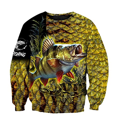 Sweat à capuche pêche à la perche jaune 3D survêtement Harajuku