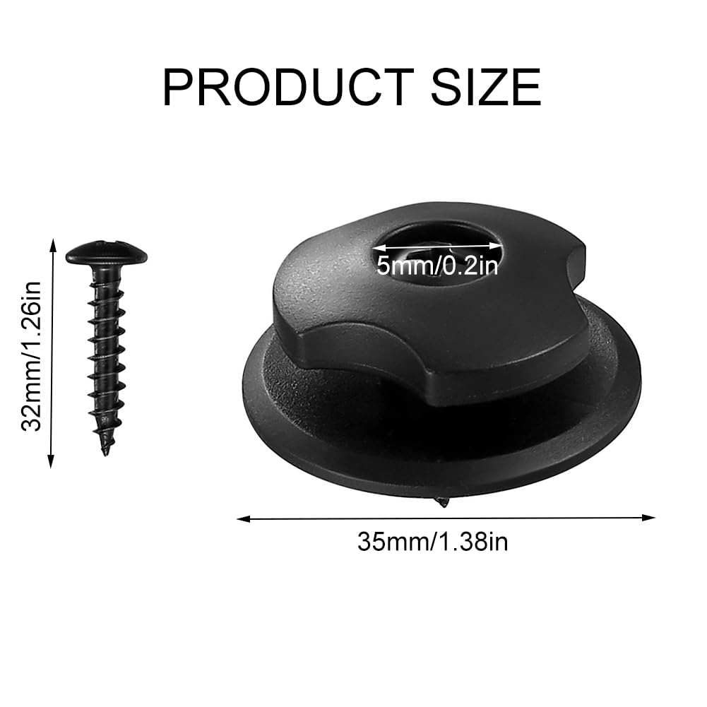 20 Crochets Ronds Plastique Pour Bâche Remorque - Fixation Filet, Ridelle, Attache Rapide (Noir)