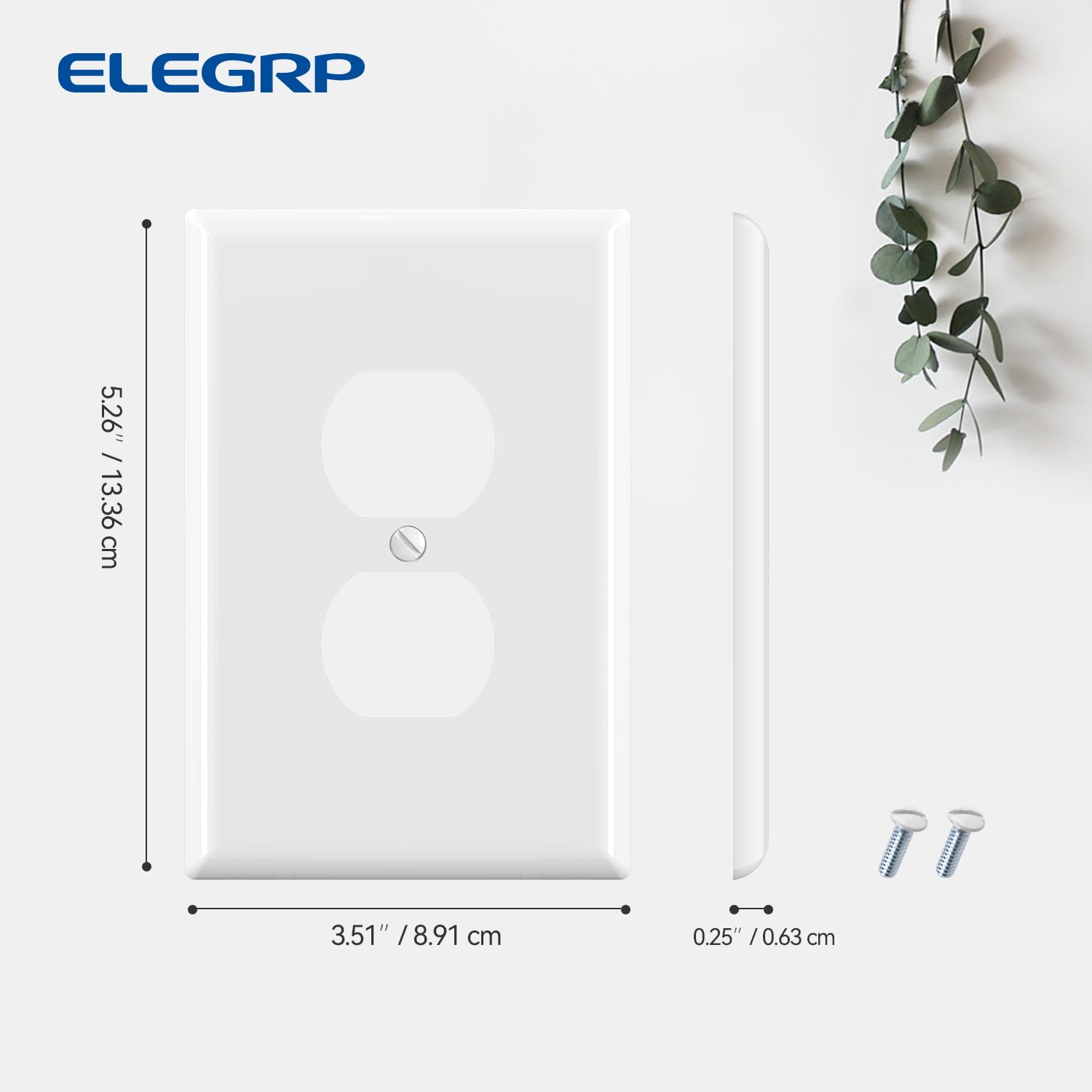 5x3 Inch Outlet Cover Decorator Wall Plate 1-Gang Duplex Electrical Outlet Cover Plates,Unbreakable Polycarbonate Thermoplastic, White (4-Pack, Single Duplex Decorative Switch Plate - View #4