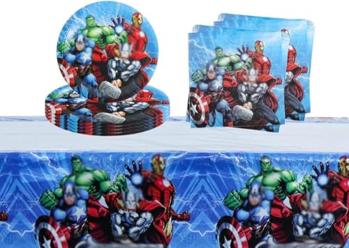 Decoração e Louça para Festas de Aniversário, Conjunto de Toalha de Mesa e Guardanapo para 20 Pessoas (FC3)