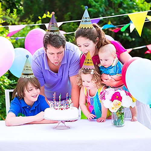 Diyasy Kids Birthday Party Hats, 10 Pcs Colorful Party Cone Paper Hats With Pom Poms For Kids Party Decorations Supplies #TOP4