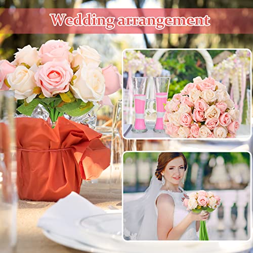 image for Jexine 240 Pcs Artificial Rose Flowers Bouquet Rose Silk Realistic Flo
