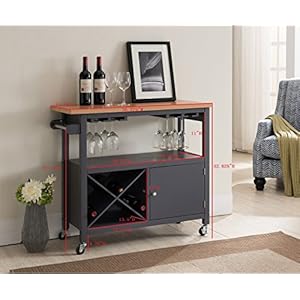 Kingsbrandfurnituregreynaturalfinishwoodkitchenstorageservingcartwithwinerack  Urban Country Home Decor Kings brand furniture grey natural finish wood kitchen storage serving cart with wine rack  urban country home decor