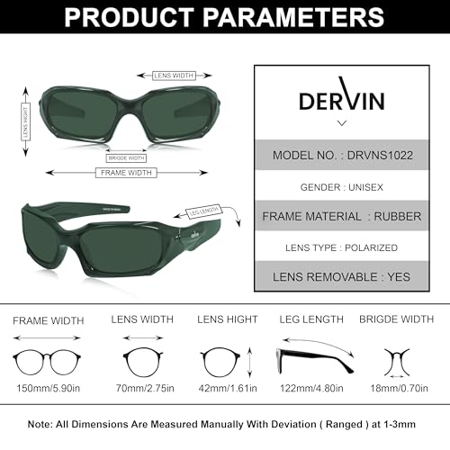 Image of Dervin UV Protected Polarized Sports Sunglasses for Men & Women Driving Cycling Fishing Cricket Sunglasses