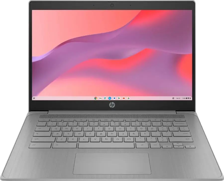 Chromebook 14'' HD, portátil para estudiantes y empresas, Intel Celeron N4500, 4 GB de RAM, 64 GB de eMMC, batería de larga duración, carga rápida, sistema operativo Chrome, gris, 14a-ne1013dx