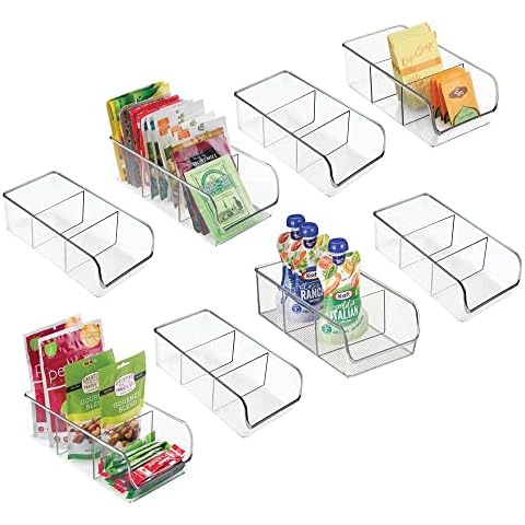 mDesign Küchen Organizer - Aufbewahrungsbox für Tütensuppen, Gewürzmischungen etc. - Gewürzregal aus Kunststoff Cover