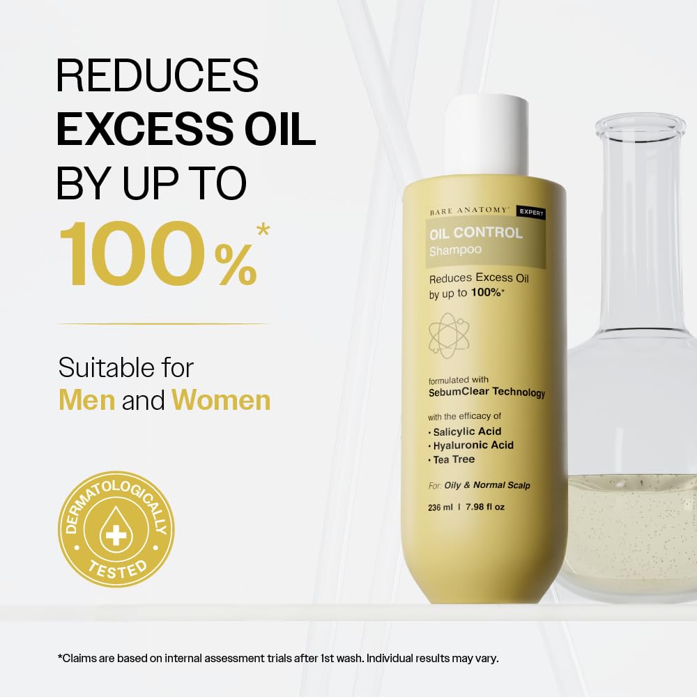 Bare Anatomy Oil Control Shampoo, Yellow, 236 ml (Pack of 1) - Image 2