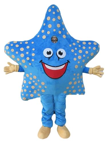 Adult Blue Starfish Mascot Costume Wheel Character Outfit Sports Events