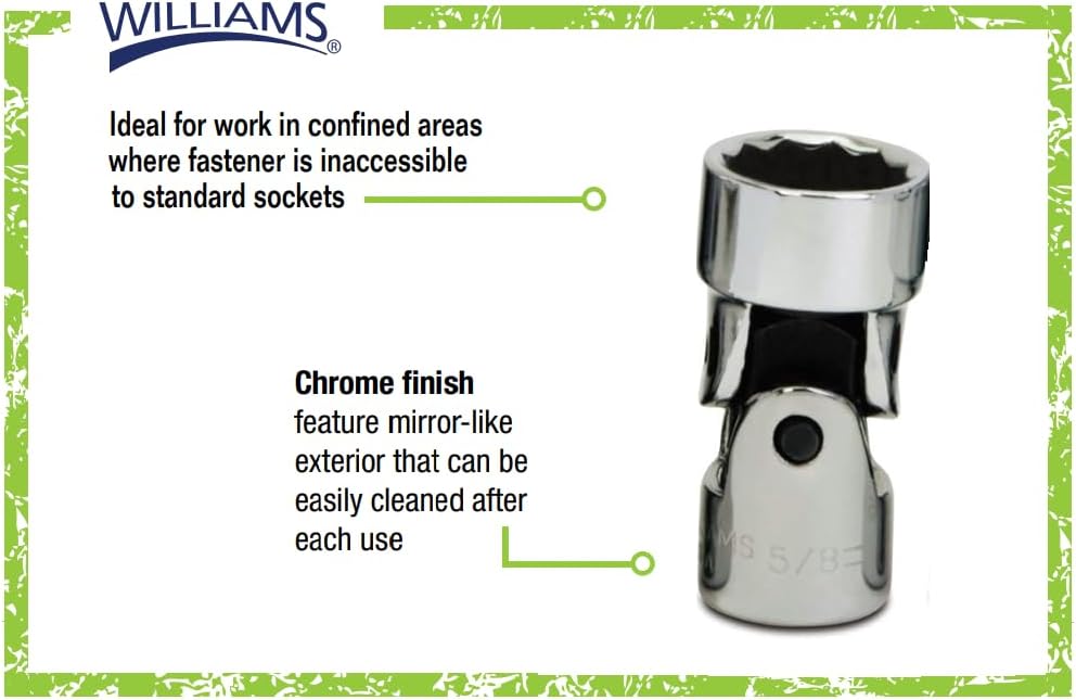 Williams BU-1224 3/8 Drive Universal Socket, 12 Point, 3/4-Inch