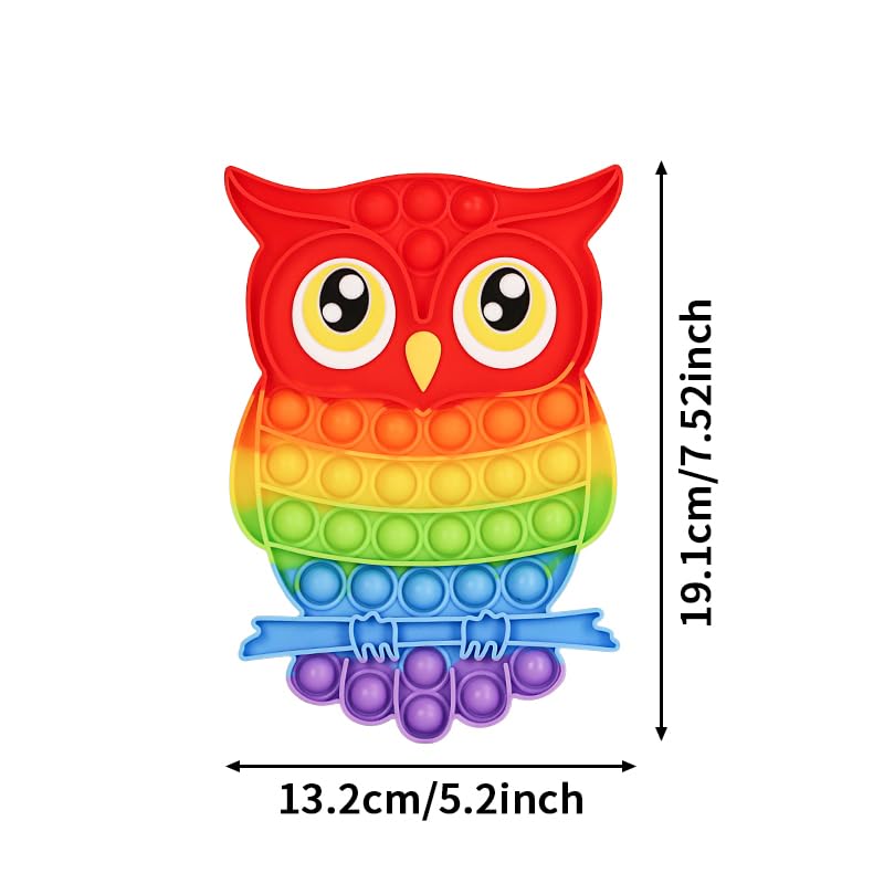 Ranzah Pop Fidget Toy Push Pop Bubble Sensory Toy For Kids And Adults Travel Poppet Toy Squishy Toy For Gifts & Parties ADHD Stress & Anxiety Relief Toy Squeeze Toddler Toy (Owl) - Image 3