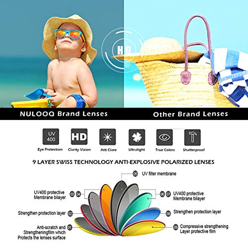 2 Pack Kids Polarized Sunglasses Tpee Unbreakable Flexible Frame For Boys Girls Age 3-8, 100% Uv Protection (Black + Blue Yellow) #TOP4