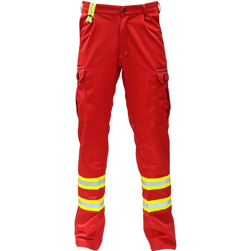 Arbeitshose 33455 – hochsichtbare Arbeitshose mit Reflexstreifen, Cargotaschen & elastischem Bund – Winddicht/wasserabweisend oder wasserdicht mit HT-Liner