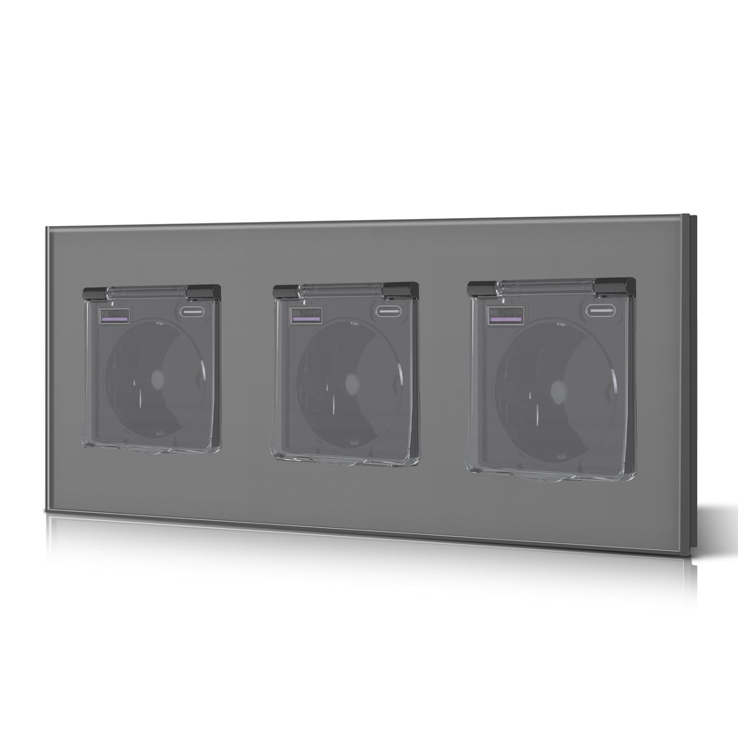 BSEED Enchufe Pared con 20W USB y Tipo C,Enchufe USB C de Cristal,Carga Rápida,3 en 1，Fácil Instalación,1 Enchufe,86mm Blanco — view 62
