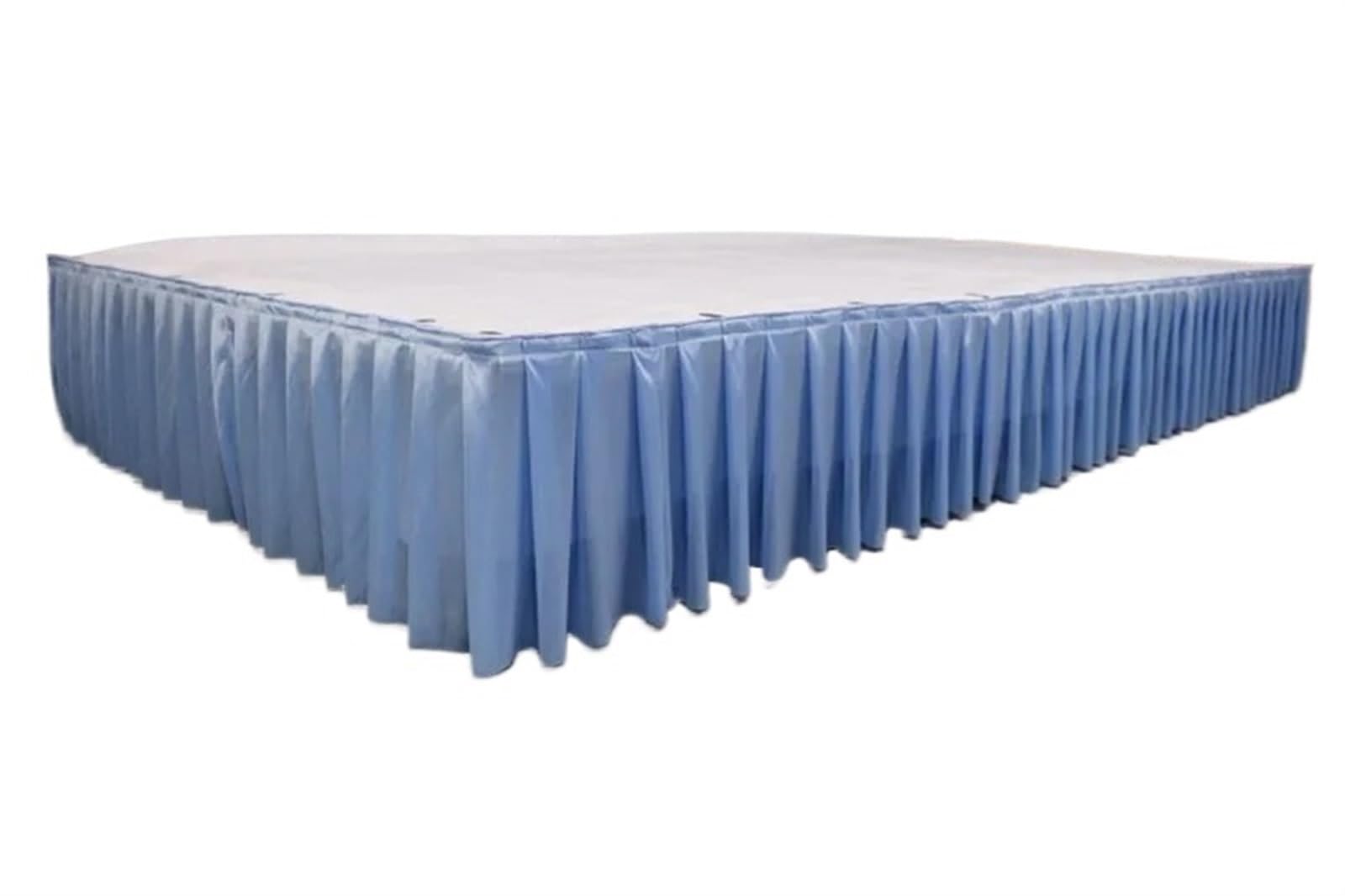 Table Skirt Pleated Table Skirt Wedding Backdrop Curtains Table Cothes For Birthday Banquet Stage Table Skirting Event Party(Blue,H80cm x L300cm)