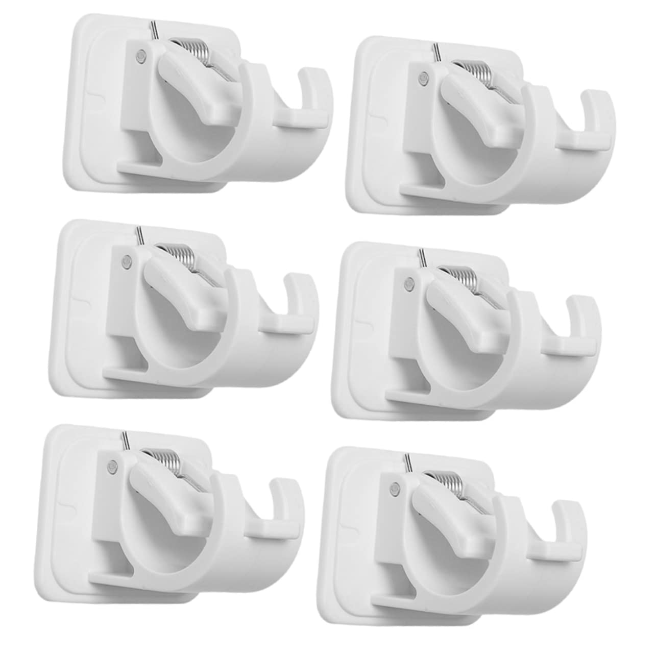 GARVALON 24pezzi Supporti per Bastoni delle Tende Ganci Adesivi Resistenti per Tende da Bagno e Teli Facile Installazione