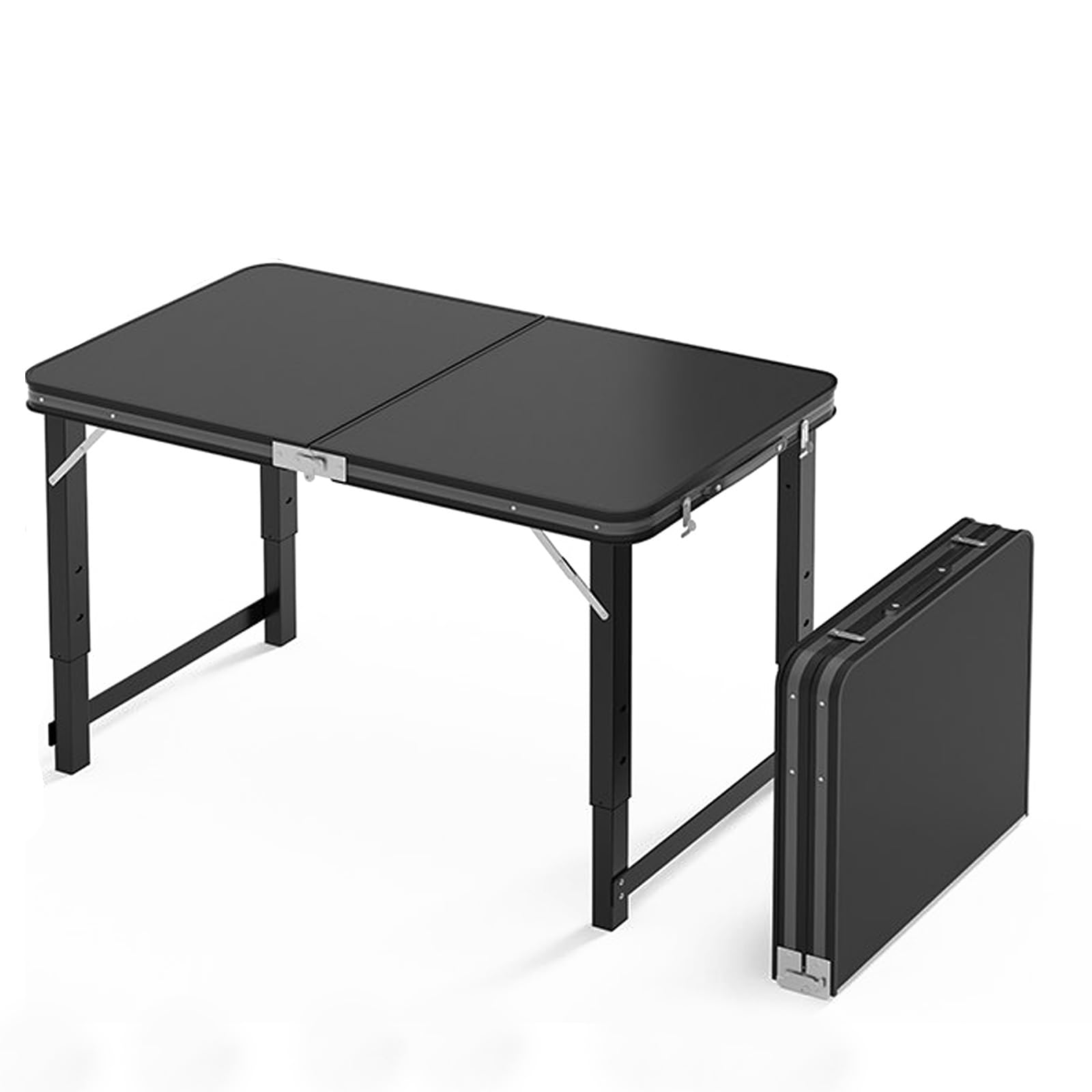 Table pliante réglable en hauteur avec tréteau aluminium et poignée transport