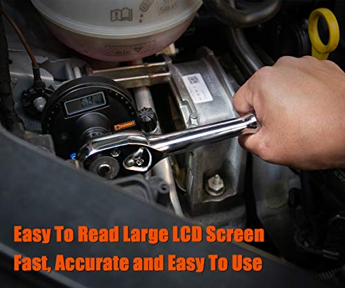 Summit Tools 1/2 Inch Digital Angle Torque Adapter, 12.5-250.7 Ft-Lbs Torque Range, 1-360° Angle Range, Buzzer And Sequential Led Indicator, 50 Memroy Slots (Ad4-340Cn), Blue #TOP4