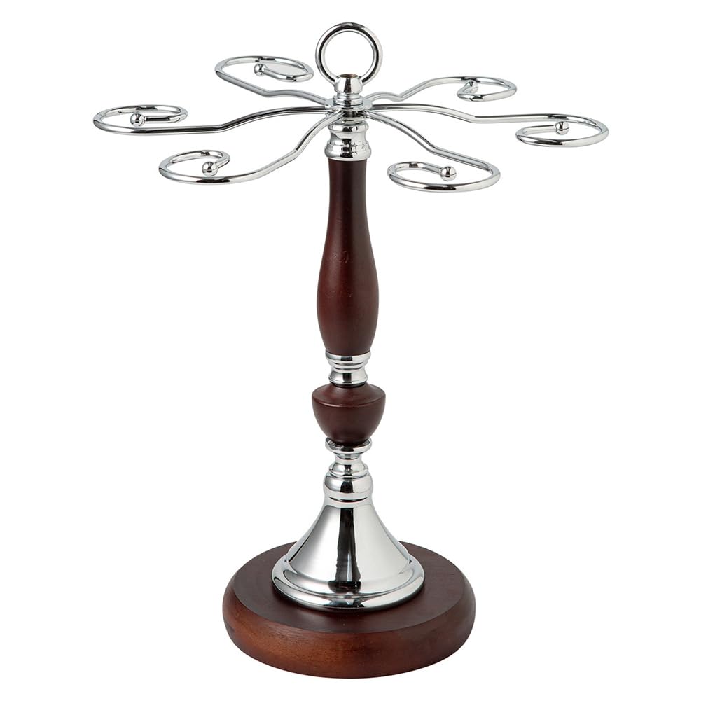 Aundhegrtt Freestanding Wine Glass Rack,Countertop Stemware Rack with 6 Hooks,Metal Organizer for Home Kitchen Bar,Table Top